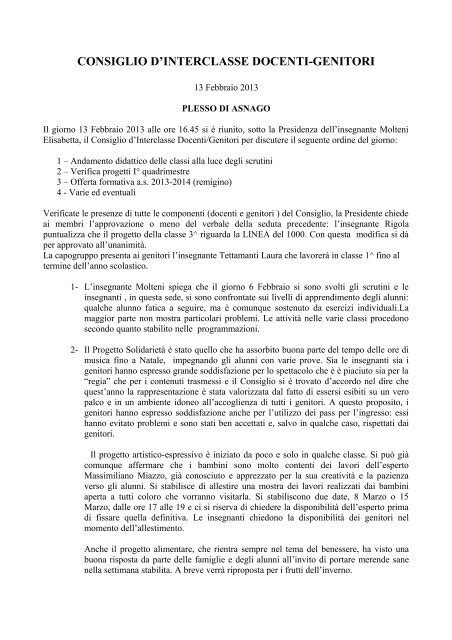 Relazione Scuola Infanzia (Primo Quadrimestre)